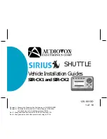 Preview for 1 page of Audiovox Sirius Shuttle SIR-CK1 Installation Manual