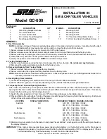 Audiovox SPS GC-600 Installation Manual preview