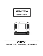 Audiovox VBP58 Owner'S Manual preview