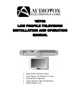 Preview for 1 page of Audiovox VE706 Installation And Operation Manual