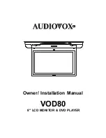 Preview for 1 page of Audiovox VOD80 Owners & Installation Manual