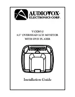 Audiovox VOD850 - Car - Overhead LCD Monitor Installation Manual preview