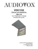 Предварительный просмотр 1 страницы Audiovox VOH1332 Owners & Installation Manual