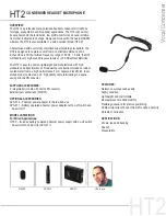 Preview for 1 page of Audix HT2 Quick Start Manual