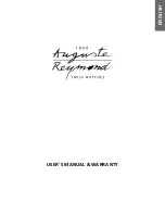 AUGUSTE REYMOND Tramelan Series Instruction Manual preview