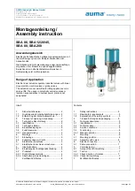 Предварительный просмотр 1 страницы AUMA SBA 12 Assembly Instructions Manual