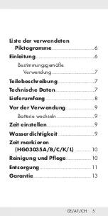 Предварительный просмотр 6 страницы Auriol 10 BAR Operation And Safety Notes