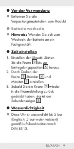 Предварительный просмотр 10 страницы Auriol 10 BAR Operation And Safety Notes