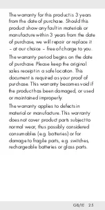 Предварительный просмотр 26 страницы Auriol 10 BAR Operation And Safety Notes