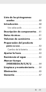 Предварительный просмотр 60 страницы Auriol 10 BAR Operation And Safety Notes