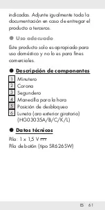 Предварительный просмотр 62 страницы Auriol 10 BAR Operation And Safety Notes