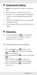 Preview for 41 page of Auriol 270525 Operation And Safety Notes