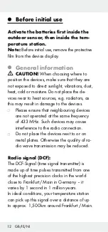 Предварительный просмотр 12 страницы Auriol 284995 Operation And Safety Notes