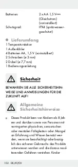 Предварительный просмотр 102 страницы Auriol 284995 Operation And Safety Notes