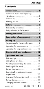 Preview for 5 page of Auriol AFT 77 A1 Operating Instructions Manual