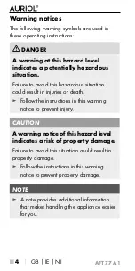 Preview for 8 page of Auriol AFT 77 A1 Operating Instructions Manual