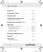 Preview for 6 page of Auriol Z30239A Operation And Safety Notes