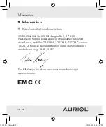 Preview for 38 page of Auriol Z30239A Operation And Safety Notes