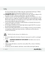 Предварительный просмотр 12 страницы Auriol Z30398 Operation And Safety Notes