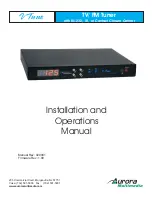 Preview for 1 page of Aurora Multimedia VR-1FF Installation And Operation Manual