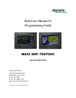 Предварительный просмотр 1 страницы Aurora Multimedia WACI NXT-700 Reference Manual & Programming Manual