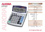 Preview for 1 page of Aurora DT401 Specifications