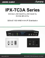 Aurora IPX-TC3A Series User Manual preview