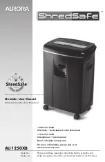 Aurora ShredSafe AU1250XB User Manual предпросмотр