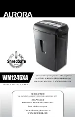 Предварительный просмотр 1 страницы Aurora ShredSafe WM1245XA Quick Start Manual