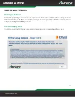 Preview for 17 page of Aurora TAVIS TAV-10 User Manual