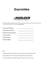 Предварительный просмотр 11 страницы Auslock N20 User Manual