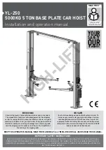 AussieCarHoists YL-250 Installation And Operation Manual preview