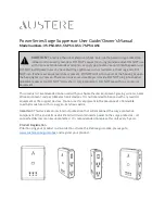 Austere Power Series User Manual & Owners Manual preview