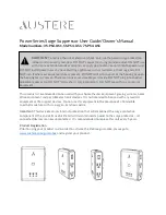 Preview for 1 page of Austere Power Series User Manual & Owners Manual