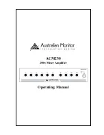 AUSTRALIAN MONITOR ACM250 Operating Manual preview