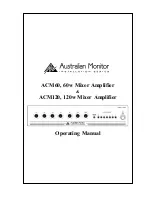 AUSTRALIAN MONITOR ACM60 Operating Manual preview