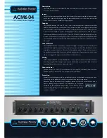 Preview for 1 page of AUSTRALIAN MONITOR ACM604 Brochure