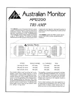 AUSTRALIAN MONITOR AM2200 Tri-Amp Brochure preview