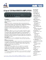 AUSTRALIAN MONITOR AMIS 120 Specifications preview