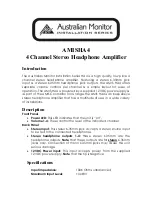 Preview for 1 page of AUSTRALIAN MONITOR AMIS HA4 Manual