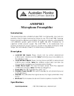 Preview for 1 page of AUSTRALIAN MONITOR AMIS PRE1 Manual