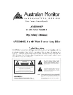 AUSTRALIAN MONITOR AMIS604P Operating Manual предпросмотр