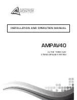 Preview for 1 page of AUSTRALIAN MONITOR AMPAV40 Installation And Operation Manual