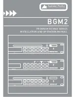 Preview for 1 page of AUSTRALIAN MONITOR BGM2 Installation And Operation Manual