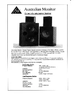 AUSTRALIAN MONITOR CINEMA LOUDSPEAKER SYSTEM Brochure предпросмотр