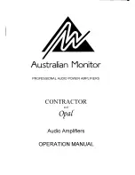 Preview for 1 page of AUSTRALIAN MONITOR CONTRACTOR Operation Manual