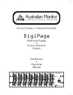 Preview for 1 page of AUSTRALIAN MONITOR DigiPage Installation & Operation Manual