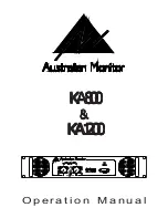 Preview for 1 page of AUSTRALIAN MONITOR KA1200 Operation Manual