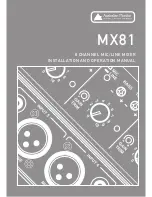 AUSTRALIAN MONITOR MX81 Installation And Operation Manual preview