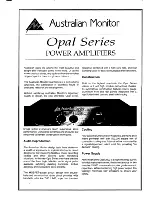 Preview for 1 page of AUSTRALIAN MONITOR OPAL Brochure